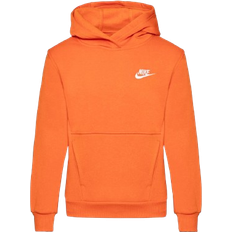 Orange Hoodies Nike Big Kid's Sportswear Club Fleece Pullover Hoodie - Campfire Orange/White (FD3000-893)