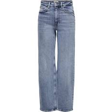 Damen - L Jeans Only Juicy High Waist Wide Leg Jeans - Blue/Medium Blue Denim