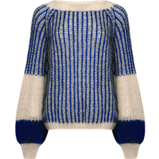 Noella Gensere Noella Liana Knit Sweater - Cream/Cobalt Blue