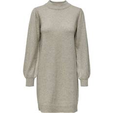 Grå - L Kjoler JdY High Neck Knitted Dress - Grey/Chateau Grey