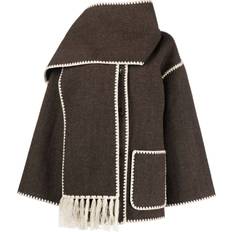 XXXS Jackets Toteme Embroidered wool-blend scarf jacket Brown