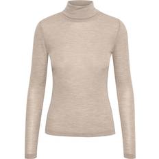 Gestuz M Bluser Gestuz Niniagz Wool Rollneck Bluse, Farve: Sand, Størrelse: XL, Dame