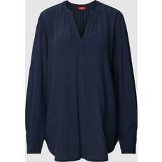 Esprit Long Sleeve V-Neck Blouse Navy Blue