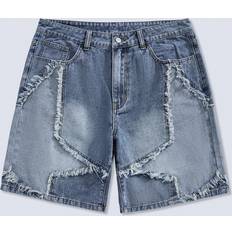 Shein Men Shorts Shein Men'S Frayed Hem Denim Shorts With Pockets