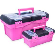 DIY Accessories Pink Power 17" Tool Box for Women Plastic, Size 8.0 H x 17.0 W x 9.0 D Wayfair" Multi Color