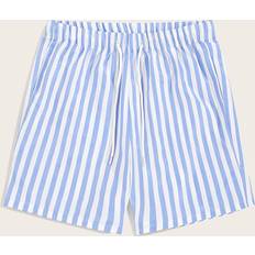 Shein Men - White Shorts Shein Men Drawstring Elastic Waist Striped Shorts