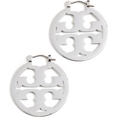 Tory Burch Small Miller Hoop Earrings - Silver