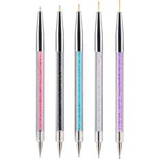 Nail Art Brushes & Dotting Tools 5 Piece Nail Art Drawing Pen Set Crystals, Acrylic Brush Nail