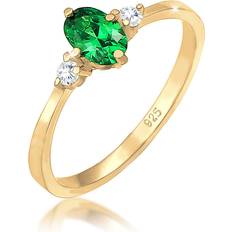 Elli Band Ring - Gold/Green/Transparent