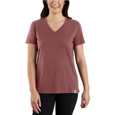 Women - Yellow T-shirts & Tank Tops Carhartt Relaxed Fit Lightweight Short-Sleeve V-Neck T-Shirt for Ladies Apple Butter