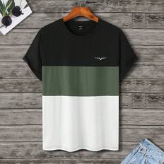 Shein Herren Bekleidung Shein Men'S Colorblock Deer Horn Printed Short Sleeve T-Shirt