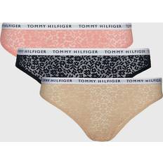 Tommy Hilfiger Slips Tommy Hilfiger 3er-Pack Spitzen-Slips mit Logo-Taillenbund FLORA PINK/DESERT SKY/MISTY BLUSH