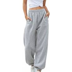 Shein Damen Hosen Shein Women'S High Waisted Elastic Waist Fleece Lined Casual Pants