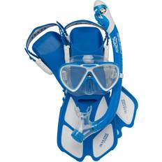 Cressi Swim & Water Sports Cressi Youth Mini Bonete Pro Dry Snorkeling Set, Kids, L/XL, Blue/White