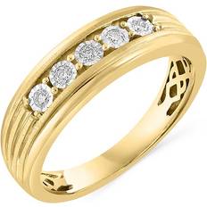 Men Rings Men's COLLECTION 14K-Yellow Gold-Plated & 0.14 TCW Diamond Ring Gold Gold