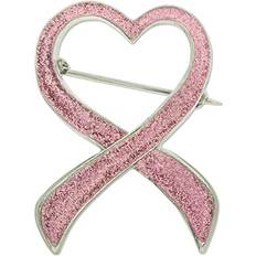 PinMart Clear Rhinestone Crystal Awareness Ribbon Brooch Lapel Pin