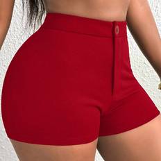 Shein M - Women Shorts Shein Women's Solid Color Fitted Shorts