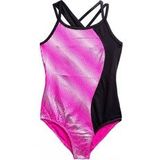 XL Bodysuits Children's Clothing Rainbeau Moves Girls' Wavy Side Inset Tank Leotard, Medium, Pink