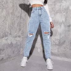 Shein Damen Jeans Shein Women'S Distressed Denim Jeans