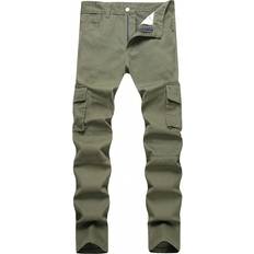 Shein Jeans Shein Men's Green Side Pocket Slim Straight Jeans