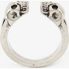 Herre Ringer Alexander McQueen Twin Skull Ring Mens Silver