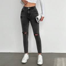 Shein Damen Jeans Shein Ripped Skinny Jeans