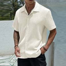 Herren - Jeansjacken - Weiß Bekleidung Shein Men Solid Button Up Shirt