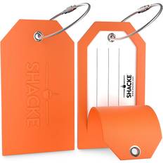 Orange Luggage Tags Shacke Large Luggage Tags 2pcs with Cover