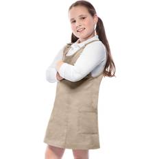 Dresses Classroom Little Girls' Uniform Princess Seam Jumper Dress, Khaki