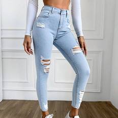 Damen - XXS Jeans Shein Women's Stretchy Distressed Jeans