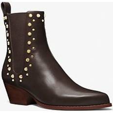 Michael Kors 42 Stiefeletten Michael Kors MK Kinlee Astor Studded Leather Ankle Boot Chocolate IT