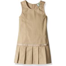 S Dresses Children's Clothing Classroom School Uniforms girls Pleated Bow Jumper Dress, Khaki