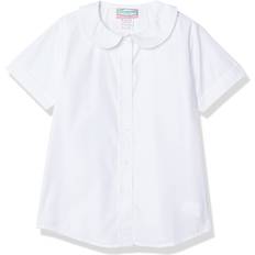 Children's Clothing Classroom School Uniforms girls Short Sleeve Peter Pan Blouse,White,X-Large