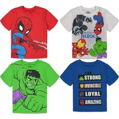 Tops Marvel Marvel Avengers Super Hero Adventures Spider-Man Hulk Iron Man Toddler Boys Pack Graphic T-Shirts 4T