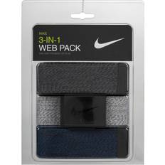 Nike Cotton Belts Nike Web Belts Pack, Men's, Grey/Navy