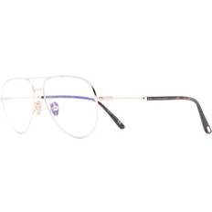 Tom Ford Adult - Metal Glasses Tom Ford FT5829-B 028 Shiny Rose "T" Logo/Blue Block Lenses 57MM