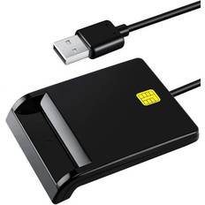 Memory Card Readers CAC Card Reader Military DOD USB Common Access Windows Mac OS and Linux Plug N Play Compatible with Smart Chip Cards Black