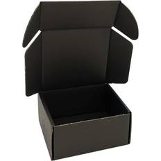 Black Corrugated Boxes CH-BOX 50 Pack 4x4x2 Small Corrugated Box Mailers Black for Shipping Mailing Packaging