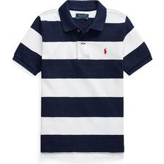 Polo Ralph Lauren Boy's Striped Cotton Mesh Polo Shirt - Navy/White