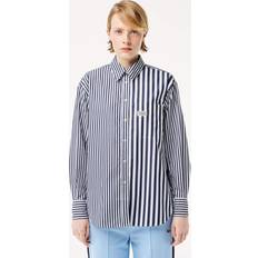 Lacoste White Shirts Lacoste Women's Striped Cotton Poplin Shirt Blue