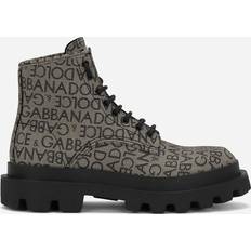 Dolce & Gabbana Men Ankle Boots Dolce & Gabbana Coated jacquard ankle boots brown_black
