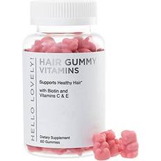 Hello Lovely! Hair Vitamins Gummies with Biotin 5000mcg Vitamin E and C 60