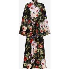 Silke Kjoler Dolce & Gabbana Silk caftan with rose garden print and drawstring