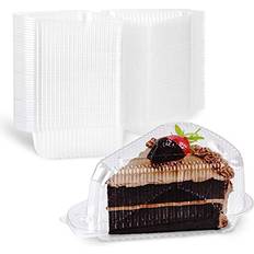 [50 Pack] Cake Slice Containers