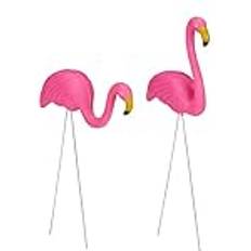 Kunststoff Gartenschmuck Relaxdays Aussendekoration, Flamingofigur