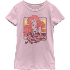T-shirts Disney Girl The Little Mermaid 70s Retro Ariel Graphic Tee Light Pink