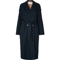 Blå - Dame Kåper & Frakker Selected Zweireihiger Trenchcoat Blau