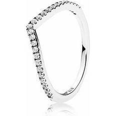 Pandora Sparkling Wishbone Ring - Silver/Transparent