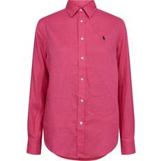 Polo Ralph Lauren Damen Hemden Polo Ralph Lauren Relaxed-Fit Leinenhemd Pink Rosa