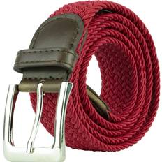 Red - Unisex Belts Canvas Elastic Fabric Woven Stretch Multicolored Braided Belts 2041-Red-M